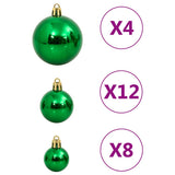 112-Delige Kerstballenset Polystyreen Rood Groen En Goudkleurig