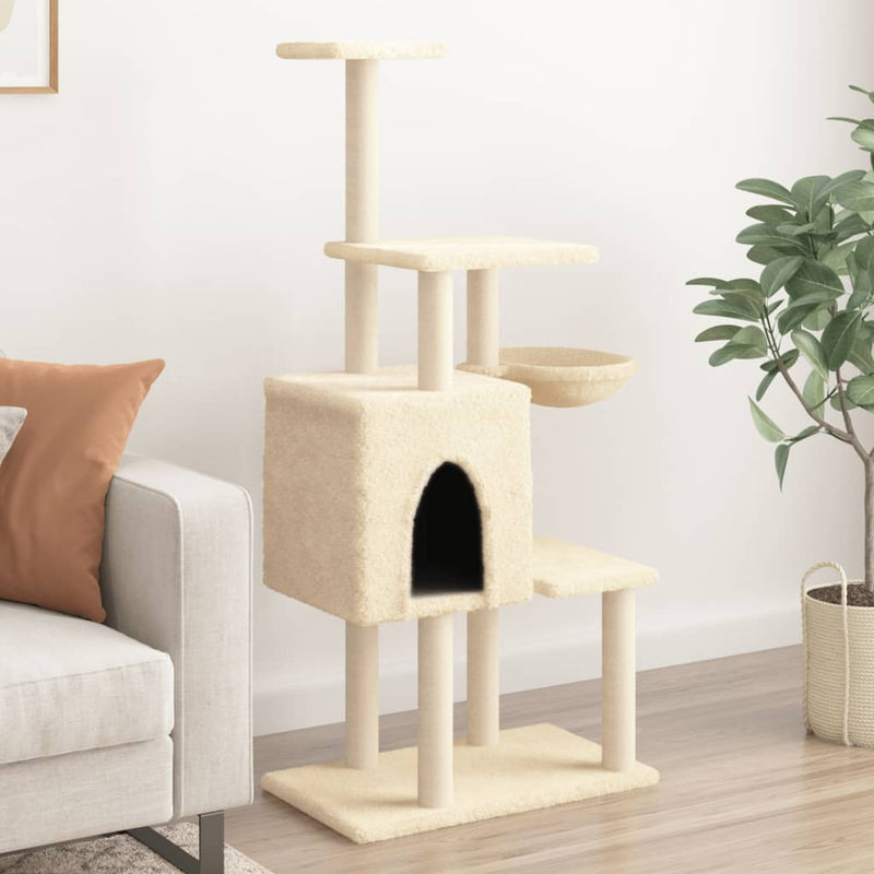 Kattenmeubel Met Sisal Krabpalen 131 Cm Kleurig