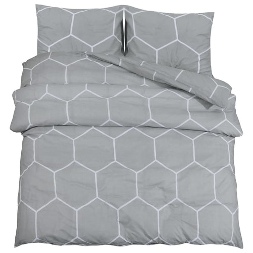 Dekbedovertrekset 155X220 Cm Katoen Grijs En Wit