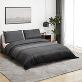 Dekbedovertrekset 260X240 Cm Katoen Donkergrijs En Zwart