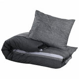 Dekbedovertrekset 260X240 Cm Katoen Donkergrijs En Zwart