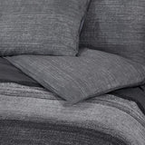 Dekbedovertrekset 260X240 Cm Katoen Donkergrijs En Zwart