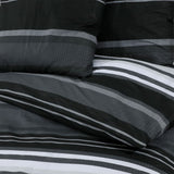 Dekbedovertrekset 140X200 Cm Katoen Zwart En Wit Zwarte Strepen