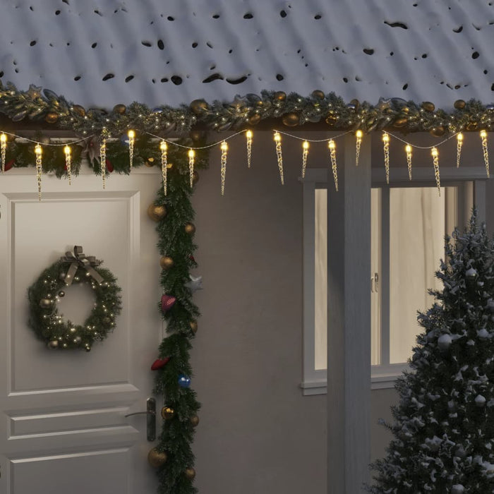 Kerst Ijspegellamp 100 Led's Warm Wit 10 M Acryl Pvc Warmwit