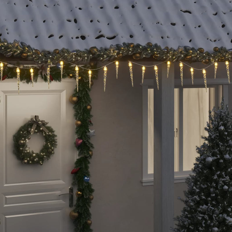Kerst Ijspegellamp 100 Led's Warm Wit 10 M Acryl Pvc Warmwit