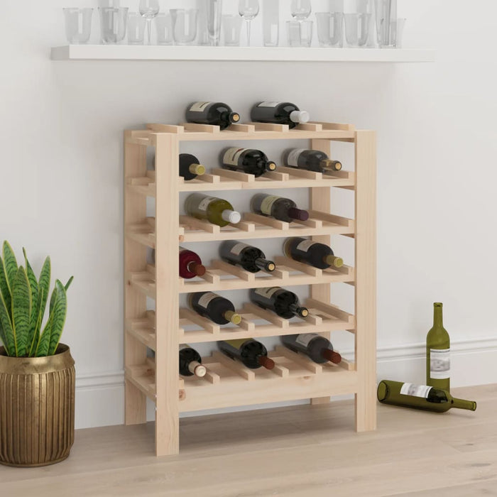 Wijnrek 61,5X30X82 Cm Massief Grenenhout Naturel