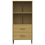 Boekenkast Met 2 Lades Oslo 60X35X128,5 Cm Massief Hout