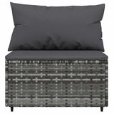 3-Delige Loungeset Met Kussens Poly Rattan