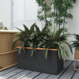 Plantenbak Poly Rattan Zwart