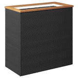 Plantenbak Poly Rattan Zwart