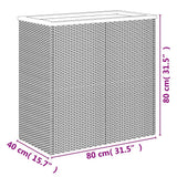Plantenbak Poly Rattan Zwart