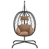 Hangende Eivormige Stoel Met Kussen Poly Rattan & Staal