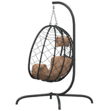 Hangende Eivormige Stoel Met Kussen Poly Rattan & Staal