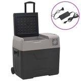 Koelbox Met Wielen En Adapter Polypropeen Zwart En Grijs