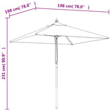 Parasol Met Houten Paal 198X198X231 Cm
