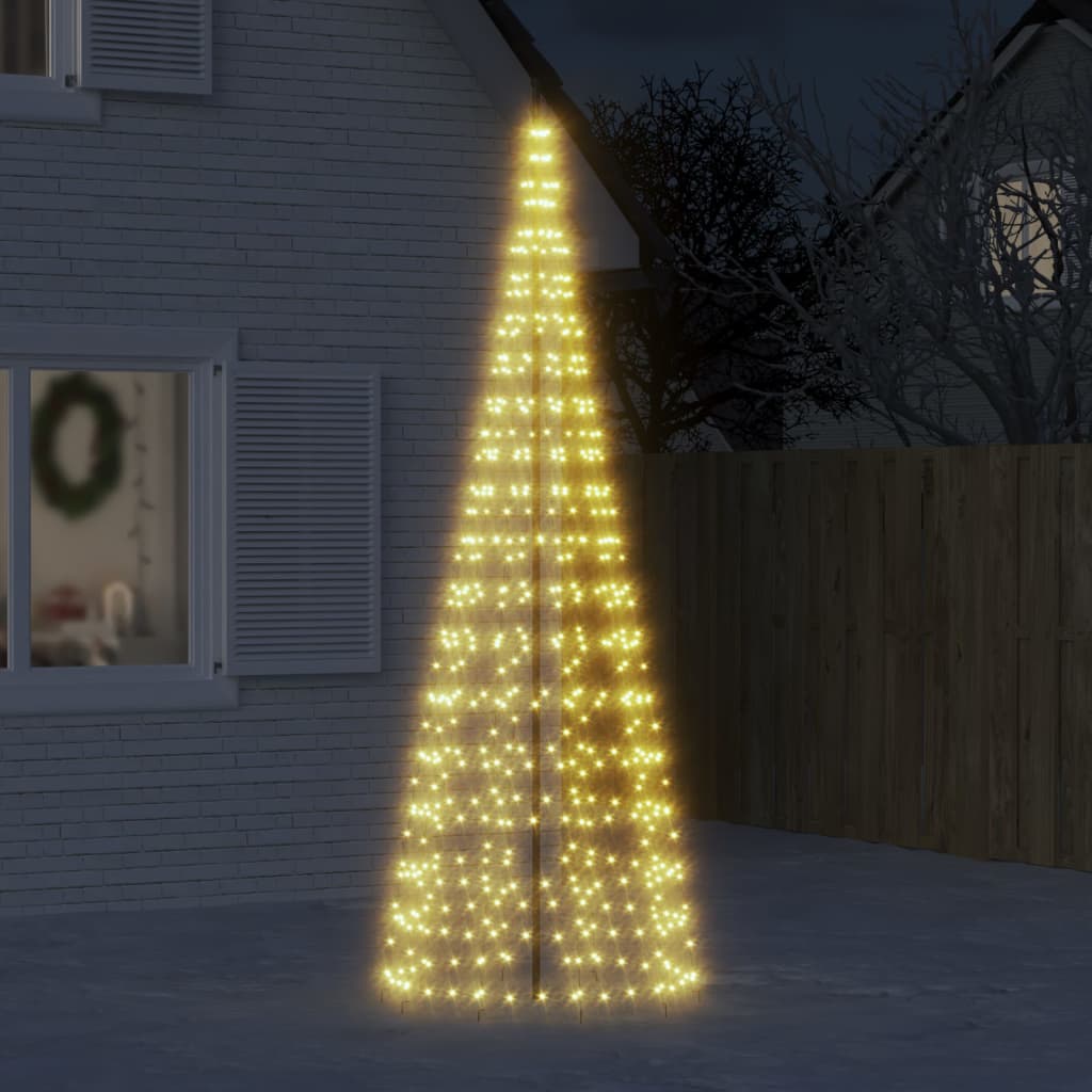 Led-Kerstboom Aan Vlaggenmast 1534 Leds Warm Wit Warmwit