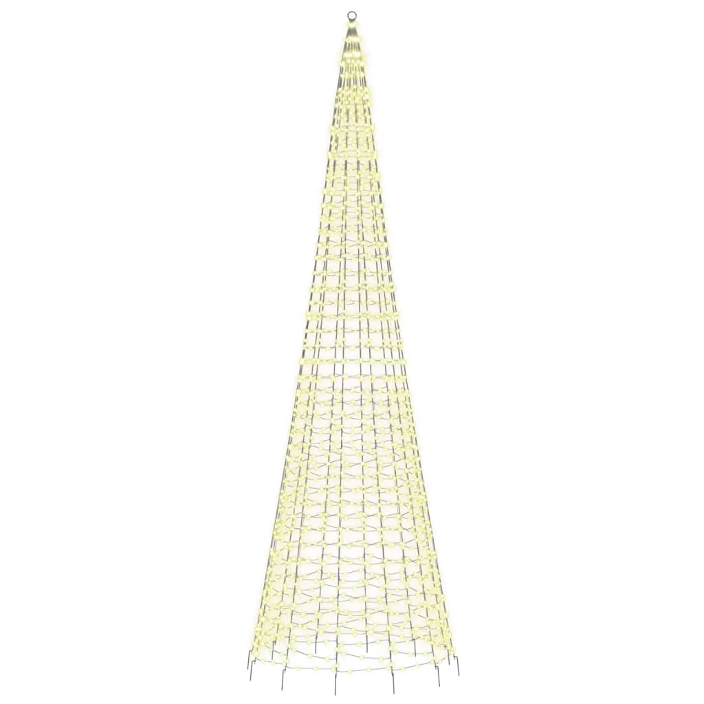 Led-Kerstboom Aan Vlaggenmast 1534 Leds Warm Wit Warmwit