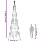 Led-Kerstboom Aan Vlaggenmast 1534 Leds Warm Wit Warmwit