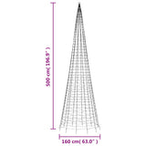 Led-Kerstboom Aan Vlaggenmast 1534 Leds Warm Wit Warmwit