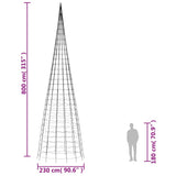 Led-Kerstboom Aan Vlaggenmast 3000 Leds Koud Wit Koudwit