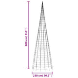 Led-Kerstboom Aan Vlaggenmast 3000 Leds Koud Wit Koudwit