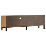 Tv-Meubel Met Glazen Deur Flam 158X40X50 Cm Massief Grenenhout Goud En Wit