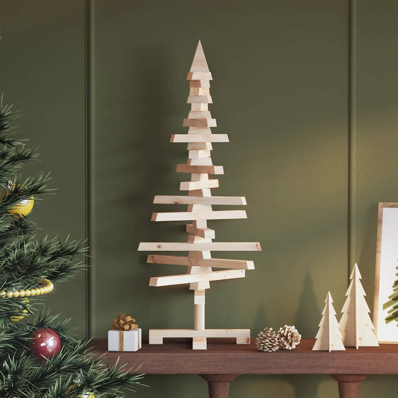 Kerstdecoratie Kerstboom Massief Grenenhout Naturel (Onafgewerkt)