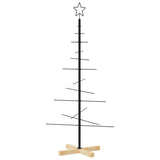 Kerstdecoratie Kerstboom Met Houten Basis Metaal Zwart Zwart