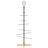 Kerstdecoratie Kerstboom Met Houten Basis Metaal Zwart Zwart