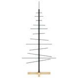 Kerstdecoratie Kerstboom Met Houten Basis Metaal Zwart Zwart