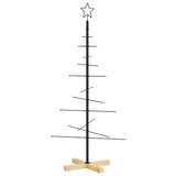 Kerstdecoratie Kerstboom Met Houten Basis Metaal Zwart Zwart