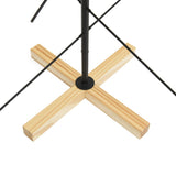 Kerstdecoratie Kerstboom Met Houten Basis Metaal Zwart Zwart