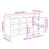 Schoenenbank 102X32X50 Cm Bewerkt Hout