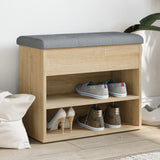 Schoenenbankje 62X32X50 Cm Bewerkt Hout Kleurig