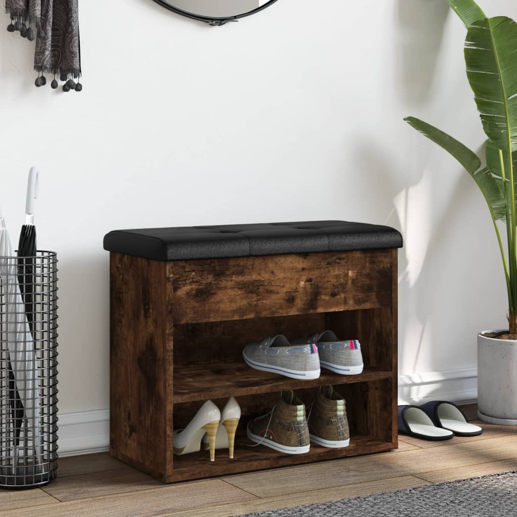 Schoenenbankje 62X32X50 Cm Bewerkt Hout Kleurig