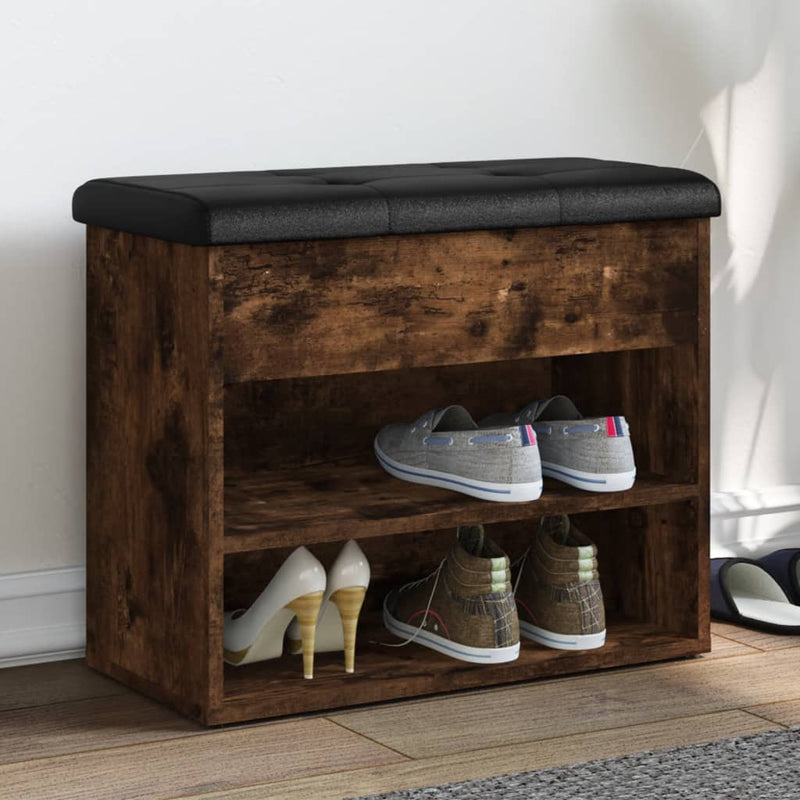 Schoenenbankje 62X32X50 Cm Bewerkt Hout Kleurig