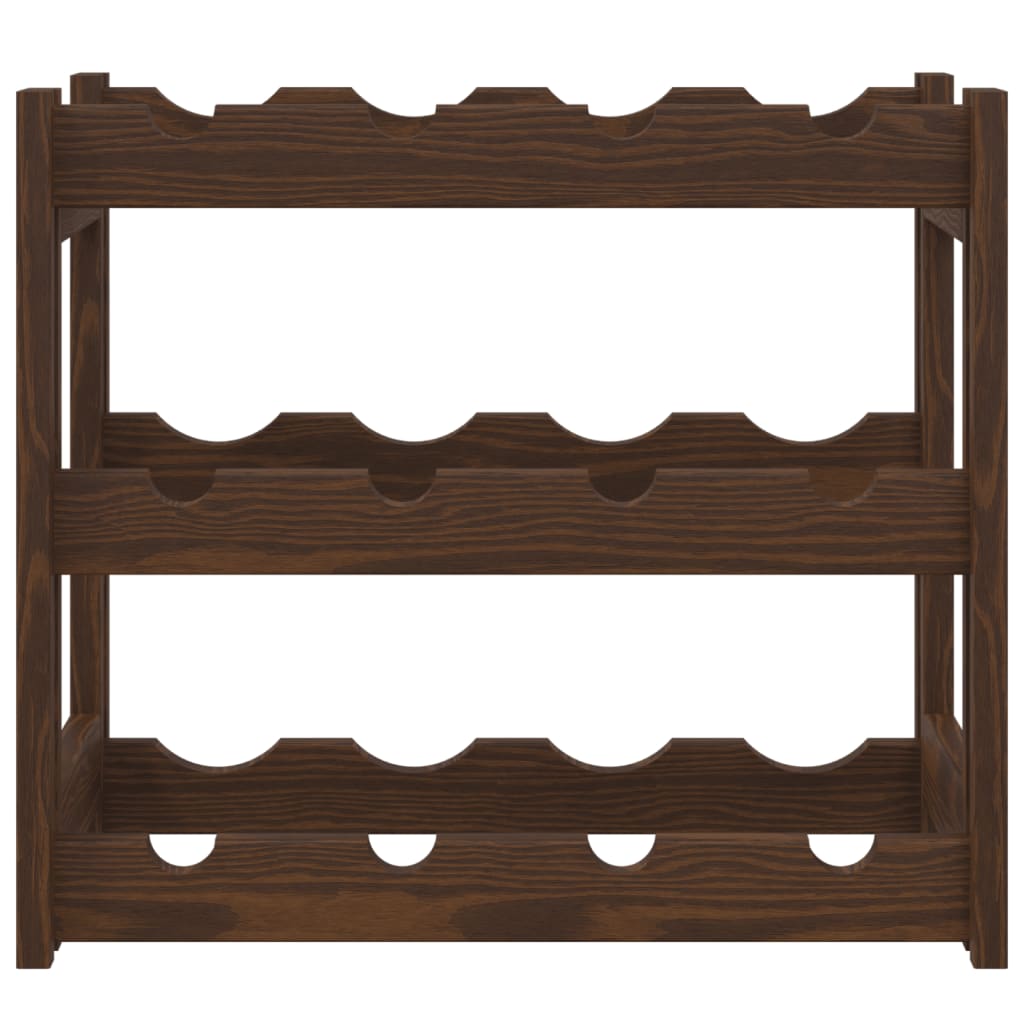 Wijnrek Voor 12 Flessen Massief Grenenhout Bruin