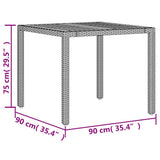 Tuintafel Met Acaciahouten Blad Poly Rattan
