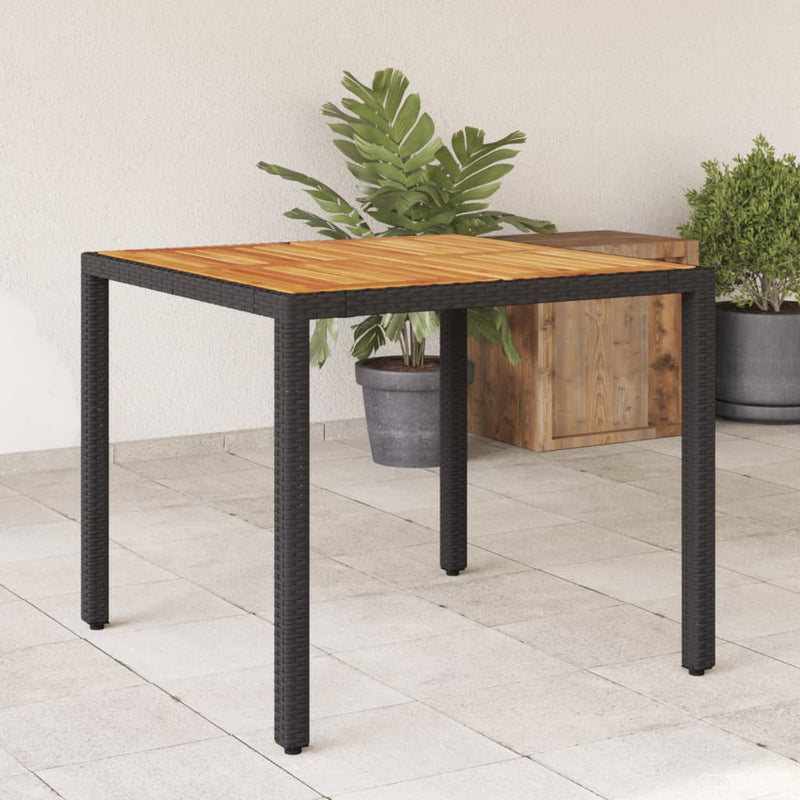 Tuintafel Met Acaciahouten Blad Poly Rattan