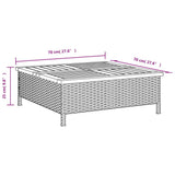 Parasolvoetbedekking 70X70X25 Cm Poly Rattan Acaciahout