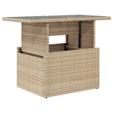 Tuintafel Met Glazen Blad 100X55X73 Cm Poly Rattan