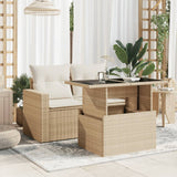 Tuintafel Met Glazen Blad 100X55X73 Cm Poly Rattan