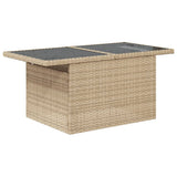 Tuintafel Met Glazen Blad 100X55X73 Cm Poly Rattan