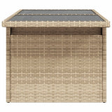 Tuintafel Met Glazen Blad 100X55X73 Cm Poly Rattan