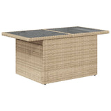 Tuintafel Met Glazen Blad 100X55X73 Cm Poly Rattan