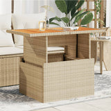 Tuintafel Met Glazen Blad 100X55X73 Cm Poly Rattan