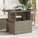 Tuintafel Met Glazen Blad 100X55X73 Cm Poly Rattan