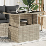 Tuintafel Met Glazen Blad 100X55X73 Cm Poly Rattan