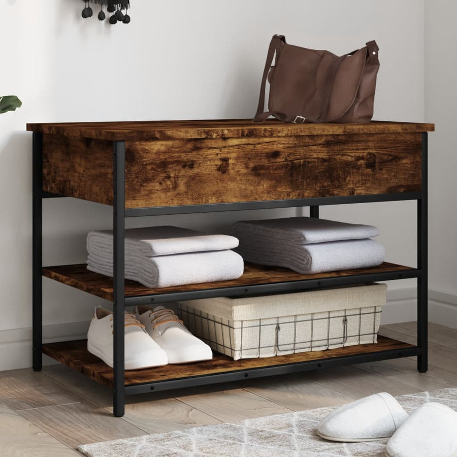 Schoenenbankje 100X42,5X50 Cm Bewerkt Hout Kleurig
