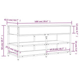 Schoenenbankje 100X42,5X50 Cm Bewerkt Hout Kleurig